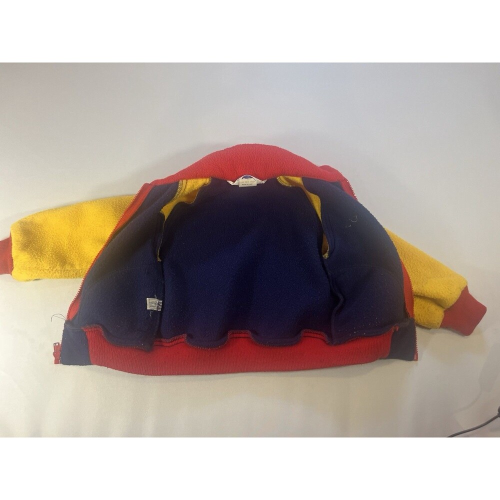 Vintage OshKosh B’gosh Colorblock Fleece Jacket – Size 4 Toddler – Made in USA - Picture 5 of 16